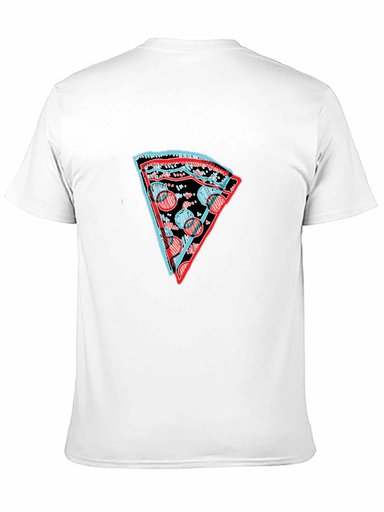 Mens Black Pizza Slice Graphic Tee