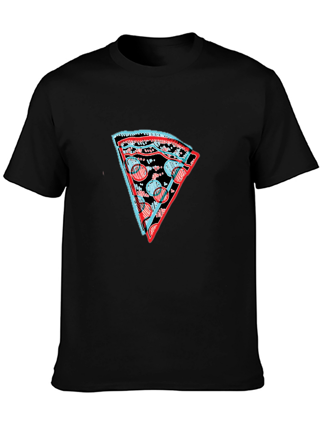 Mens Black Pizza Slice Graphic Tee