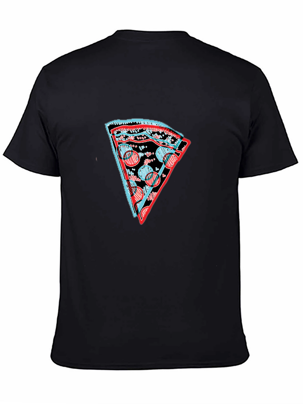 Mens Black Pizza Slice Graphic Tee