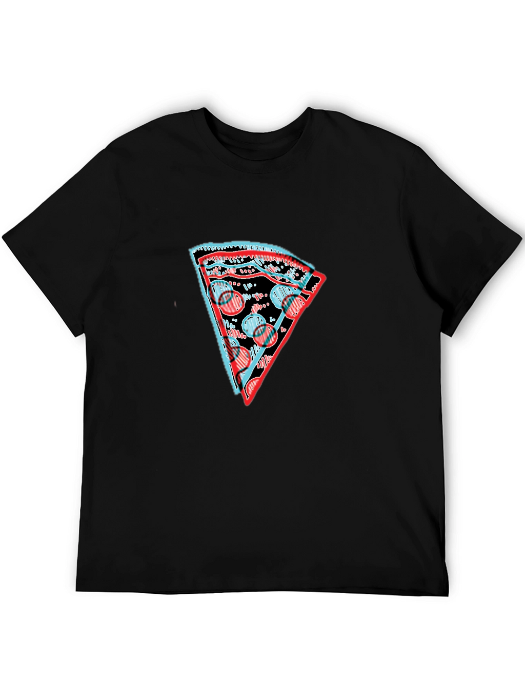 Mens Black Pizza Slice Graphic Tee