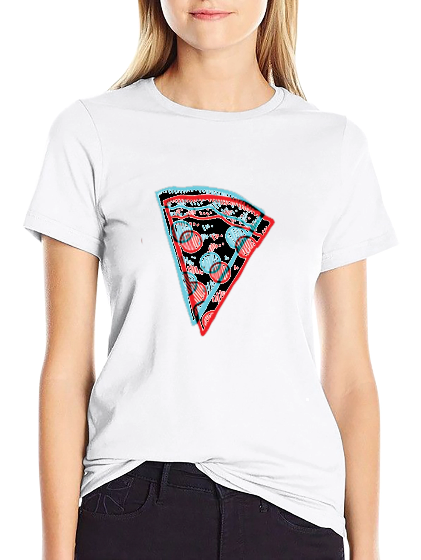 Mens Black Pizza Slice Graphic Tee