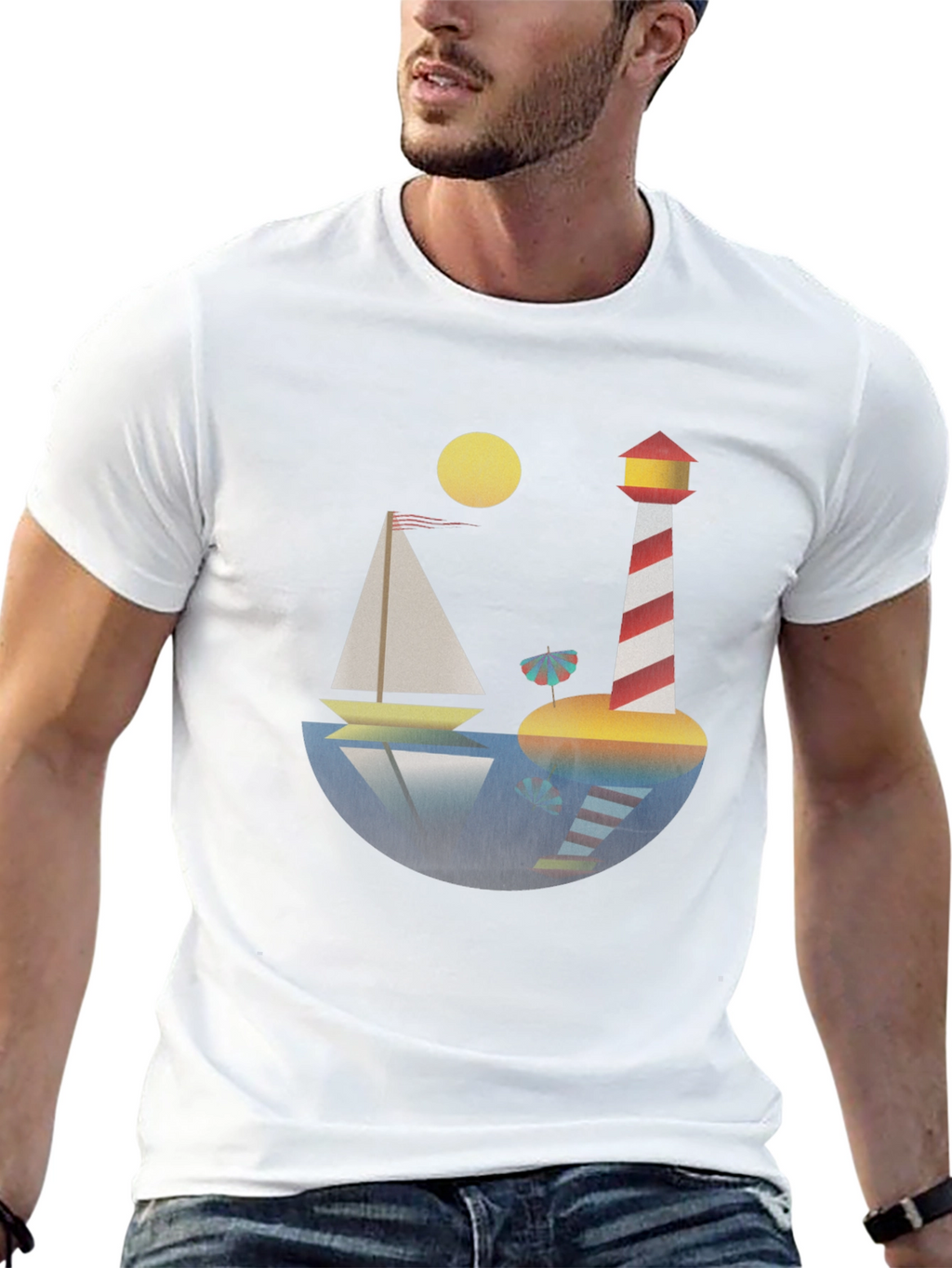 Nautical Lighthouse Graphic T-Shirt - Stylish & Unique
