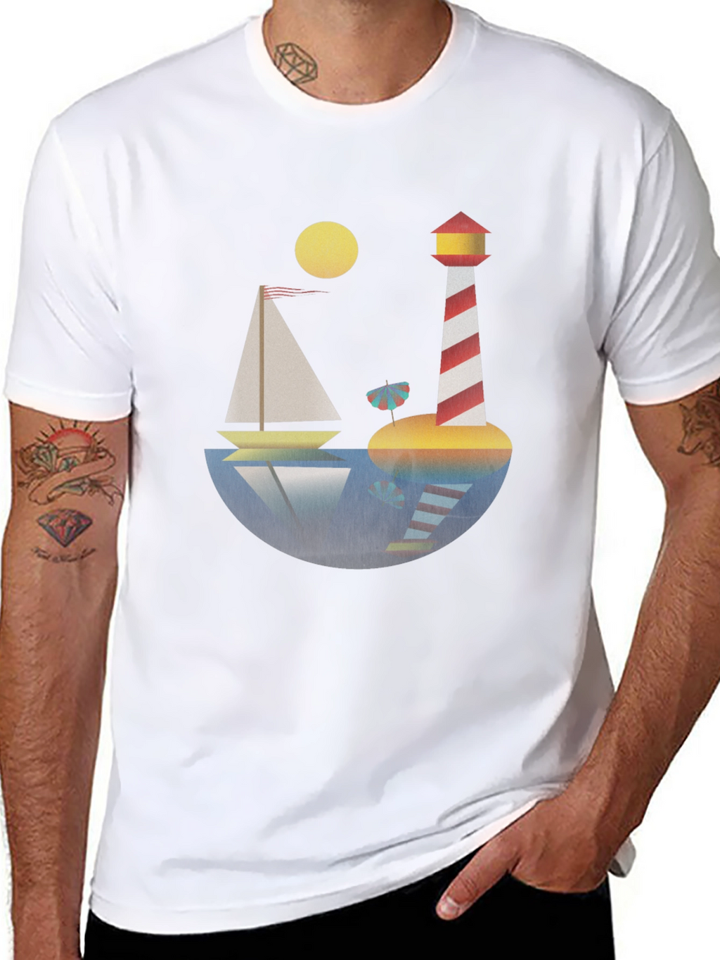 Nautical Lighthouse Graphic T-Shirt - Stylish & Unique
