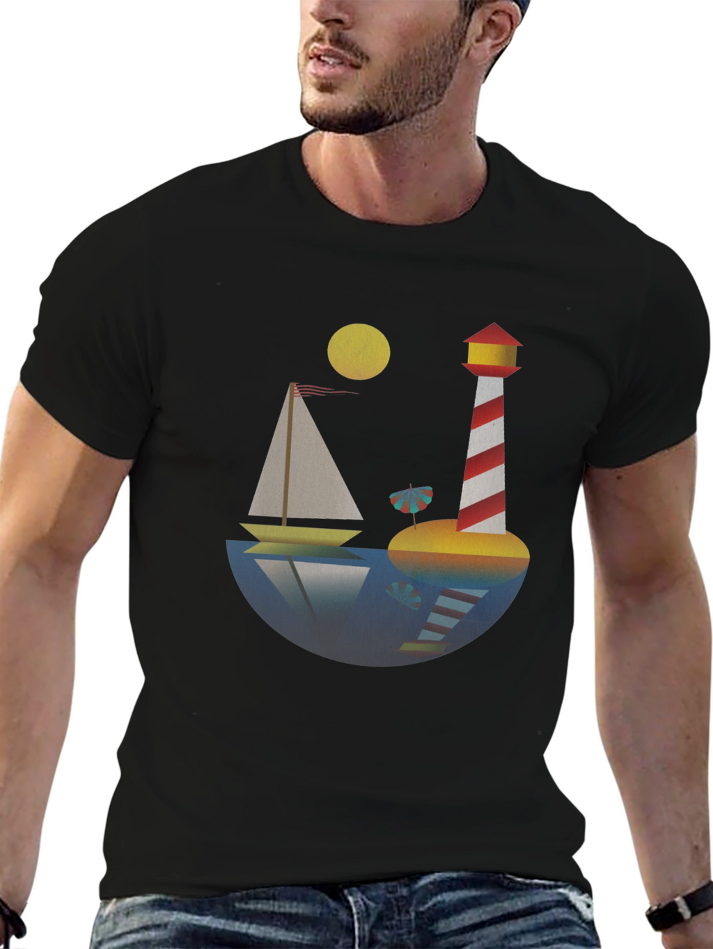 Nautical Lighthouse Graphic T-Shirt - Stylish & Unique