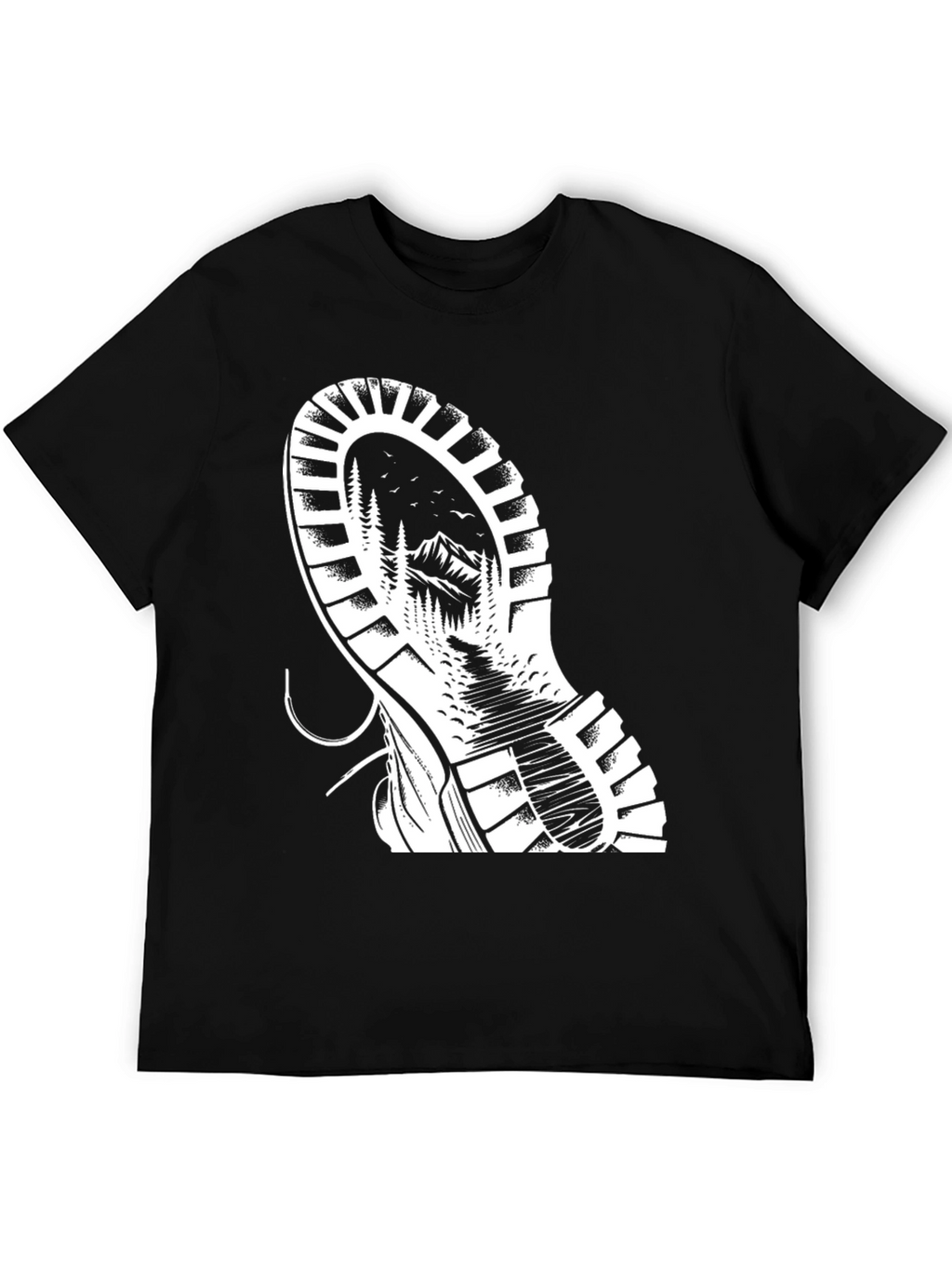 Nature Boot Print Graphic Tee - Black