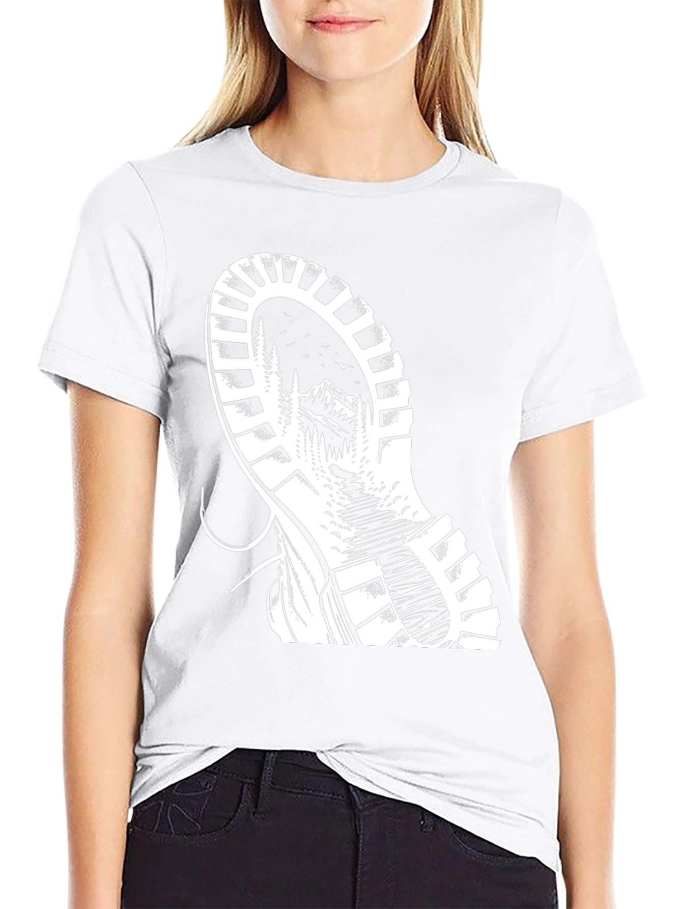 Nature Boot Print Graphic Tee - Black