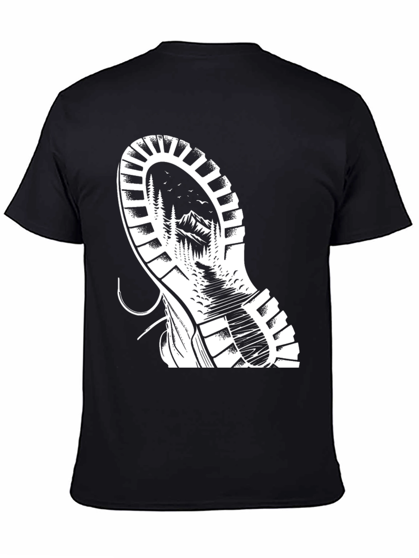 Nature Boot Print Graphic Tee - Black