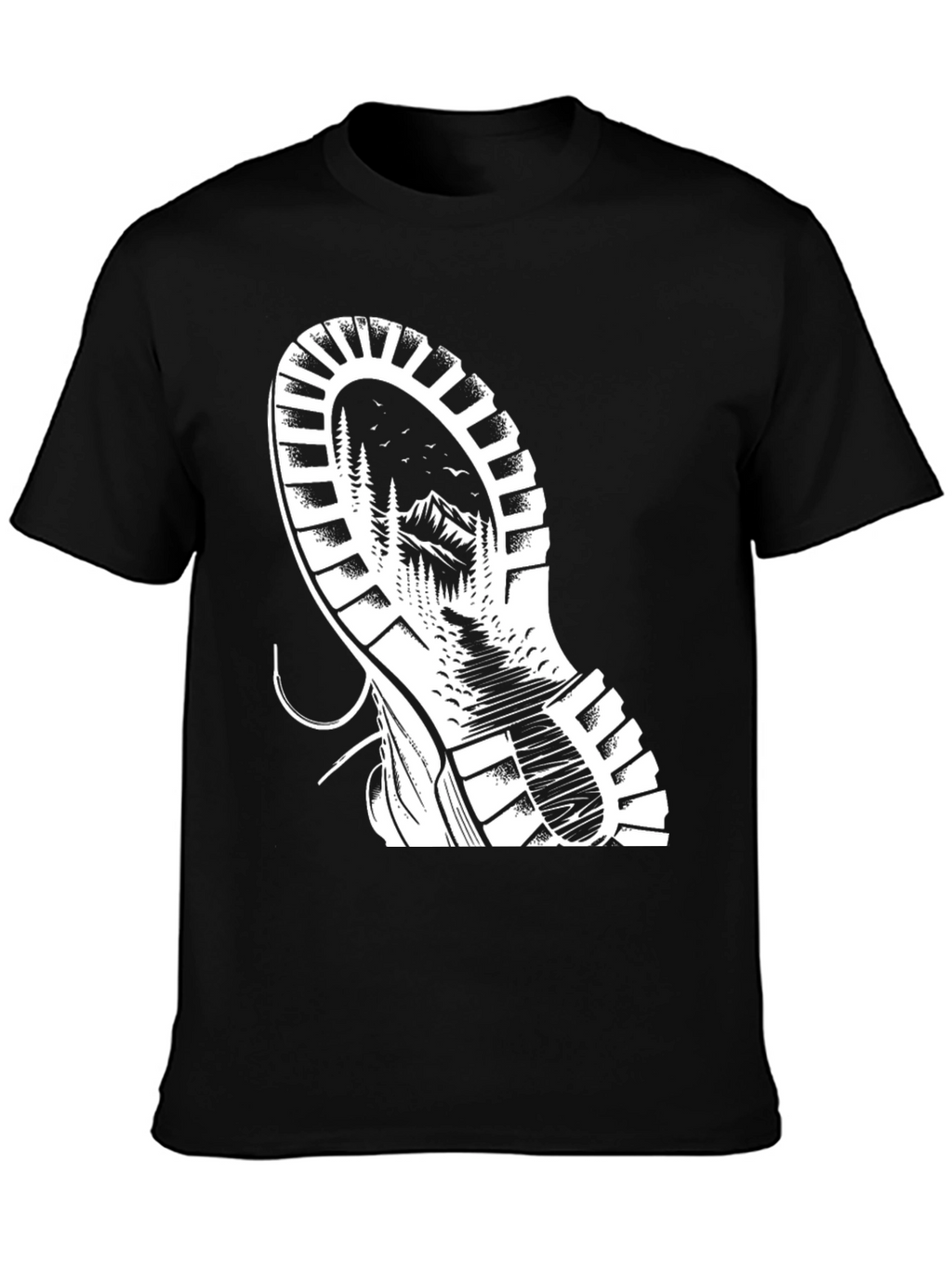 Nature Boot Print Graphic Tee - Black