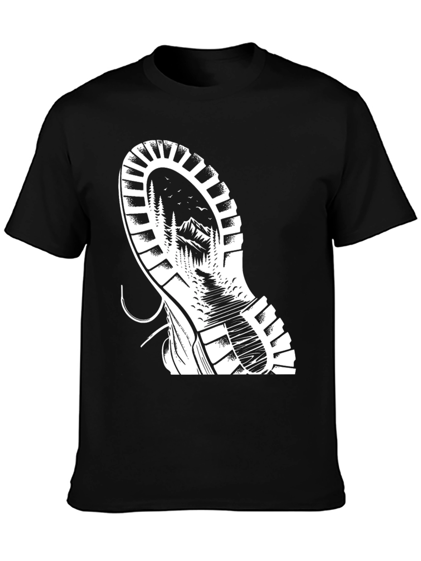 Nature Boot Print Graphic Tee - Black