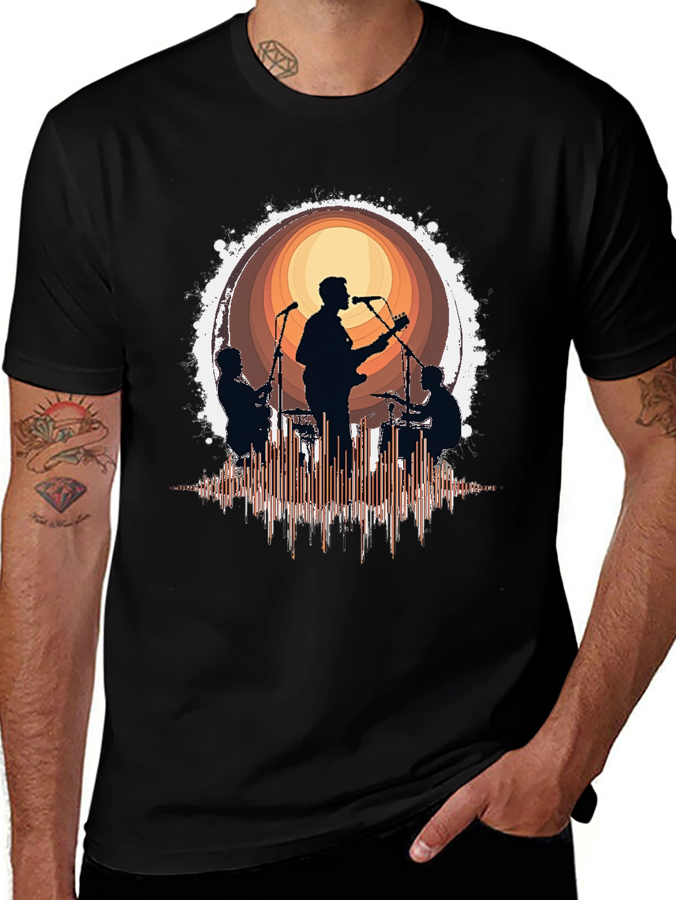 Band Silhouette Graphic T-Shirt - Music Lover Tee