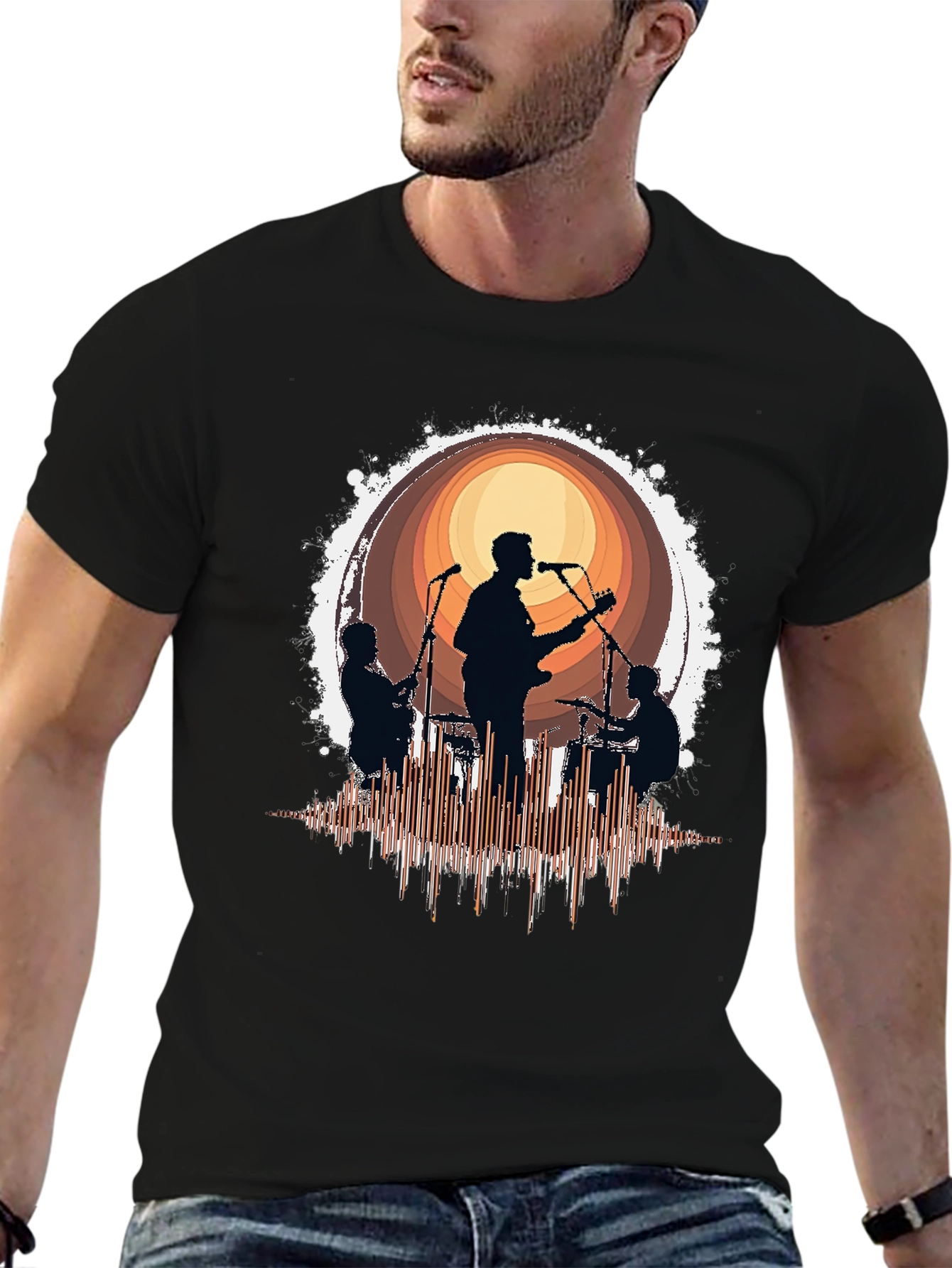 Band Silhouette Graphic T-Shirt - Music Lover Tee