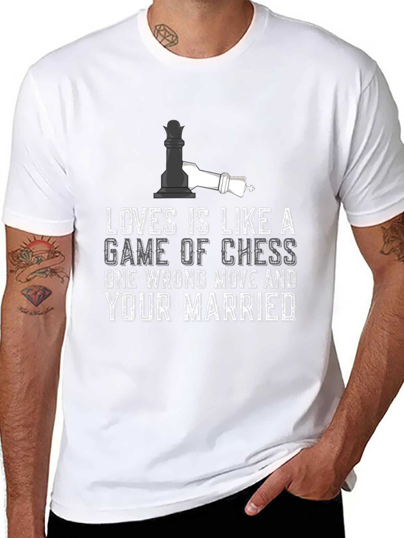 Chess Game T-Shirt: Love & Marriage Humor