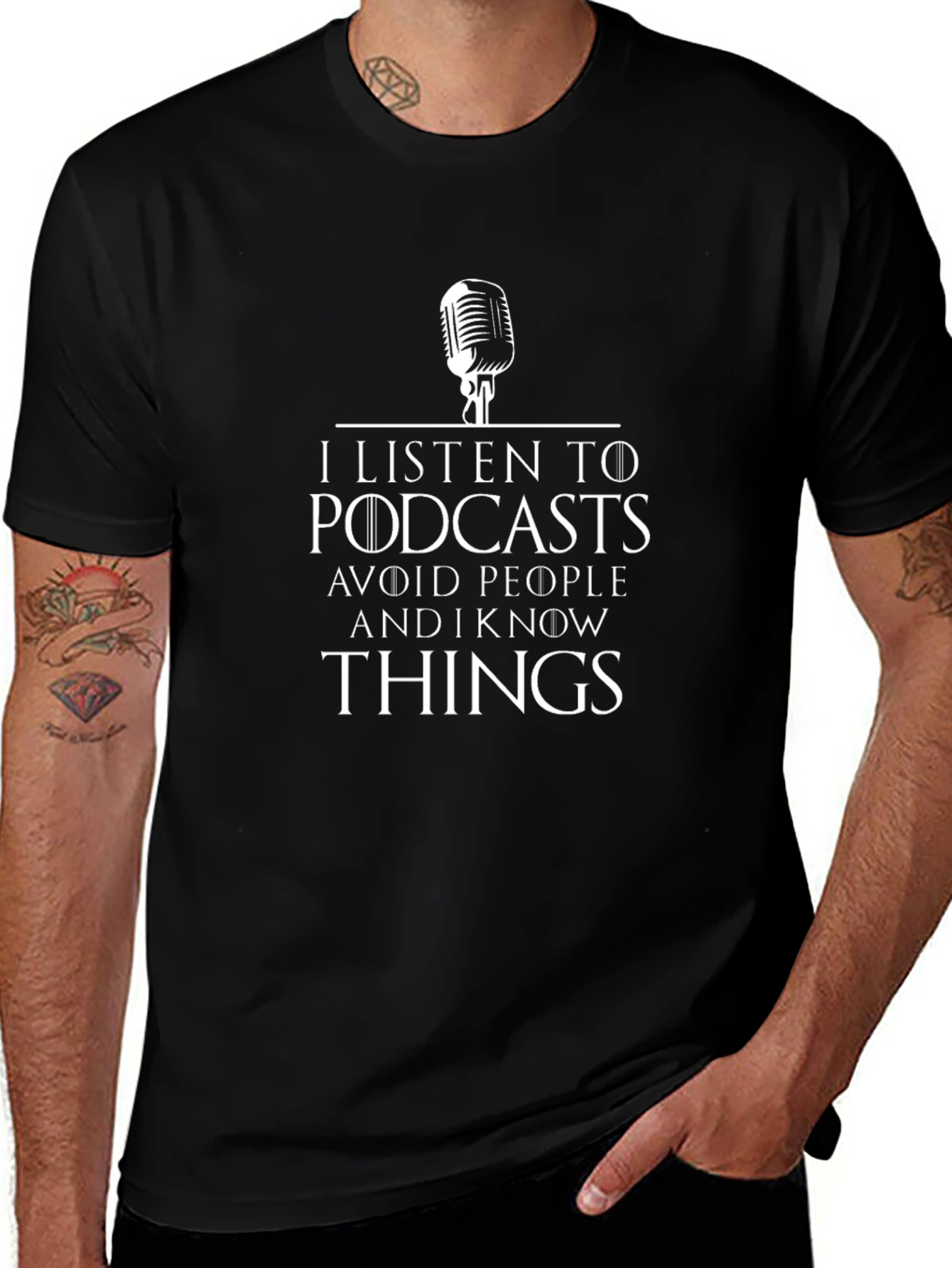 Podcast Lover Black T-Shirt