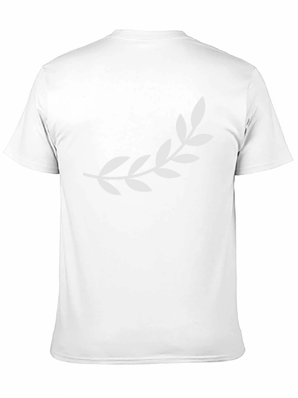 Mens Black T-Shirt with Olive Branch Design