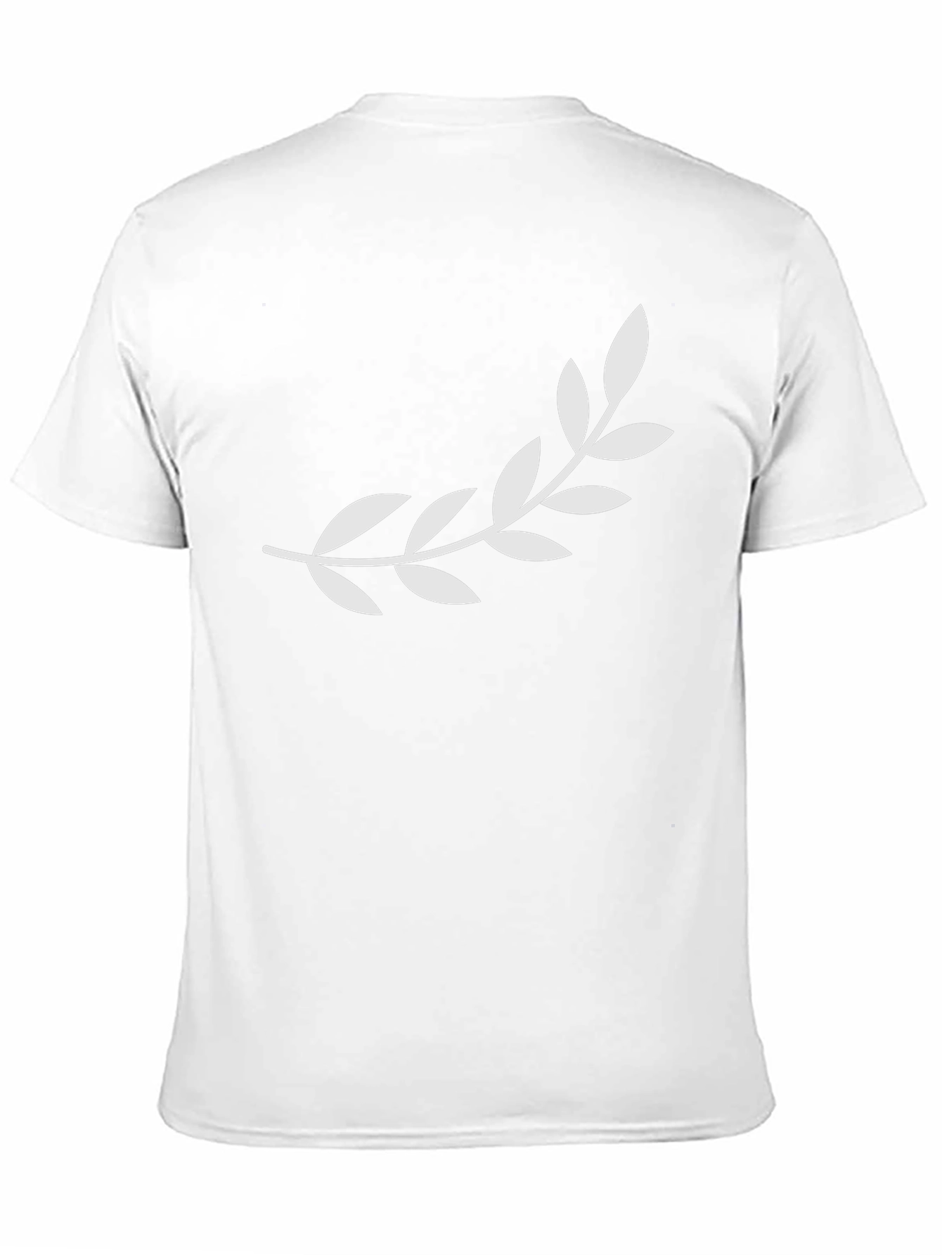 Mens Black T-Shirt with Olive Branch Design