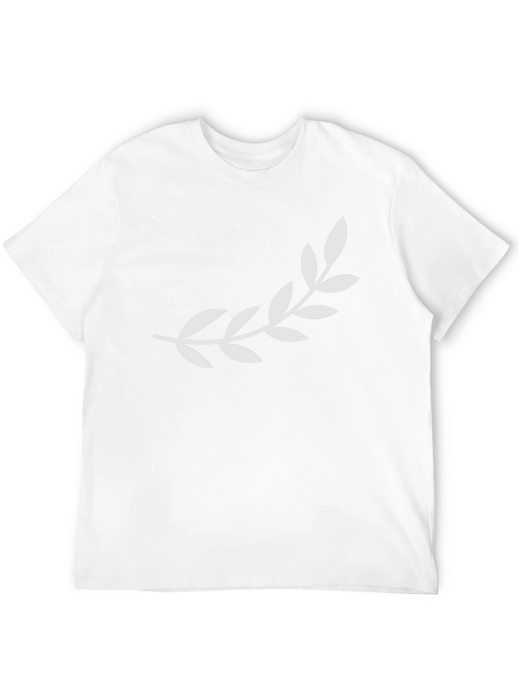 Mens Black T-Shirt with Olive Branch Design