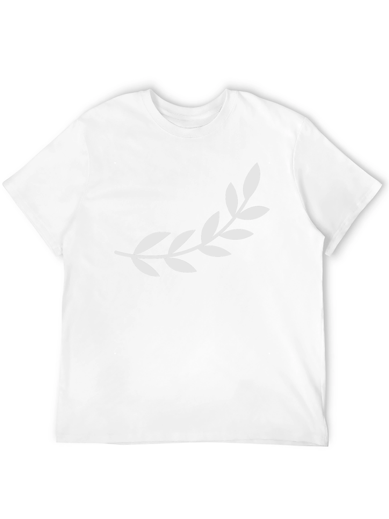 Mens Black T-Shirt with Olive Branch Design