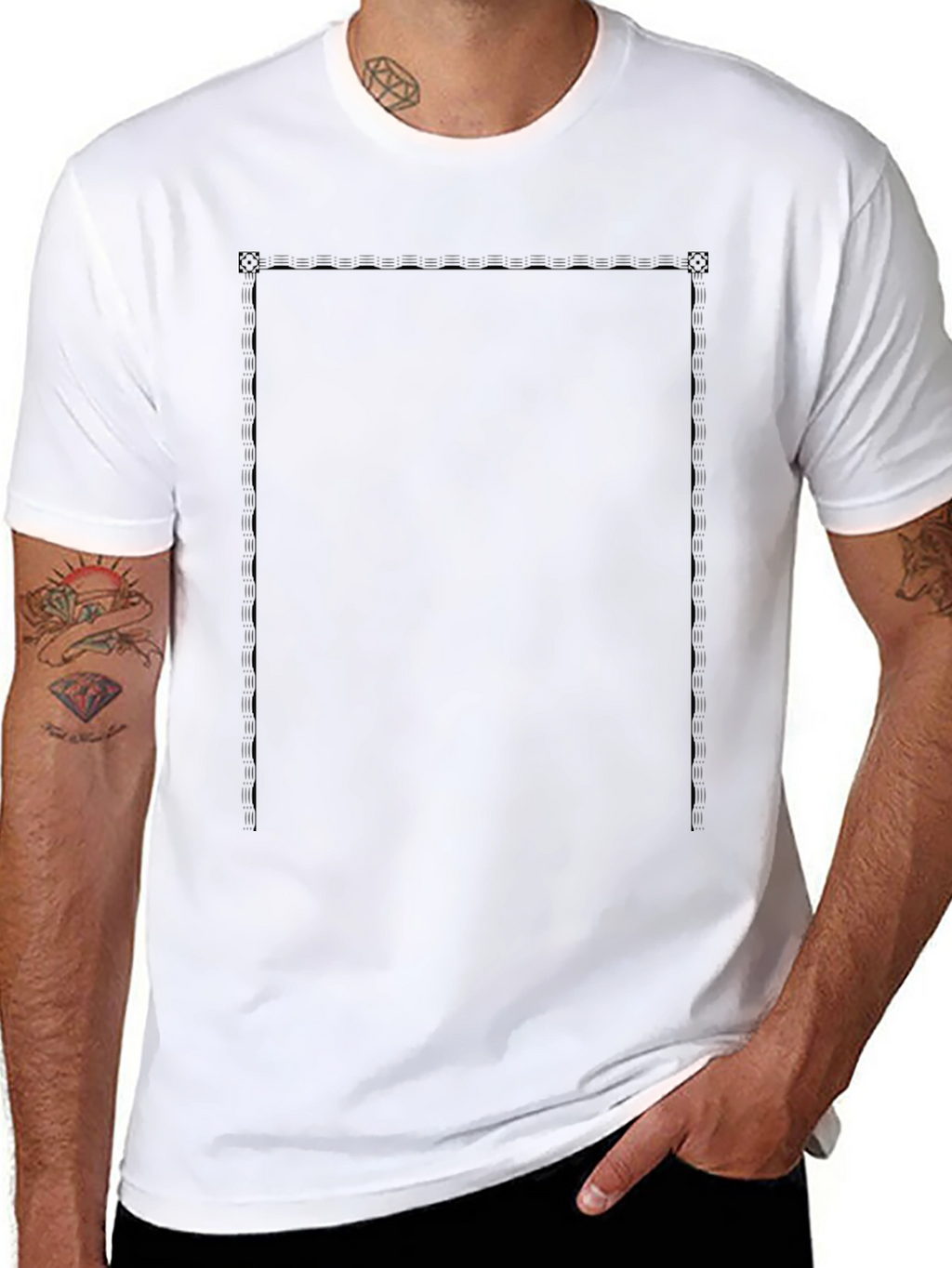 Classic Black Tee with Graphic Panel