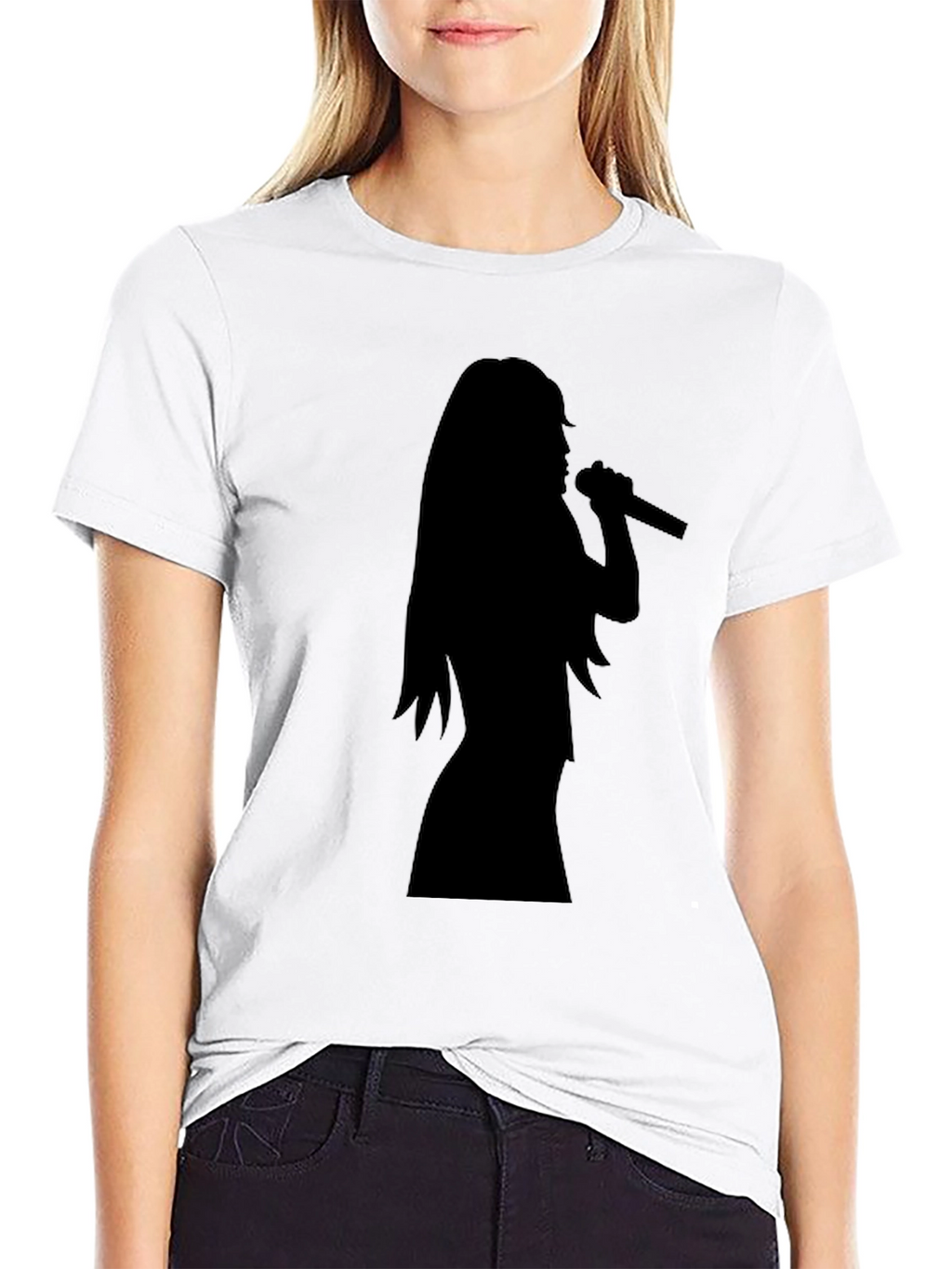 Silhouette Singer Graphic Tee - Black Unisex T-Shirt
