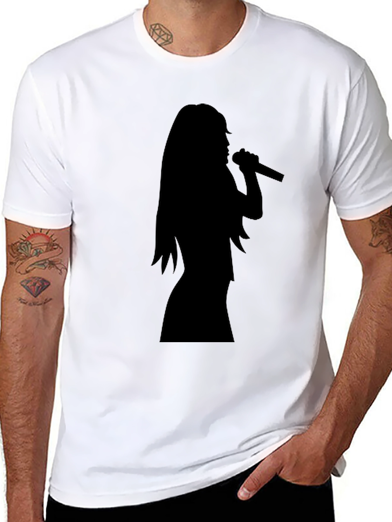 Silhouette Singer Graphic Tee - Black Unisex T-Shirt