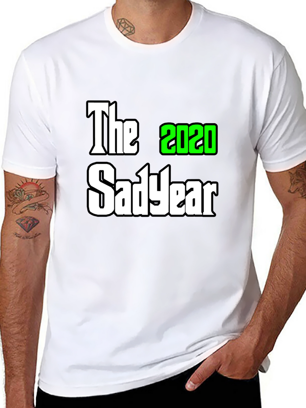 The 2020 Sad Year Graphic Tee - Black