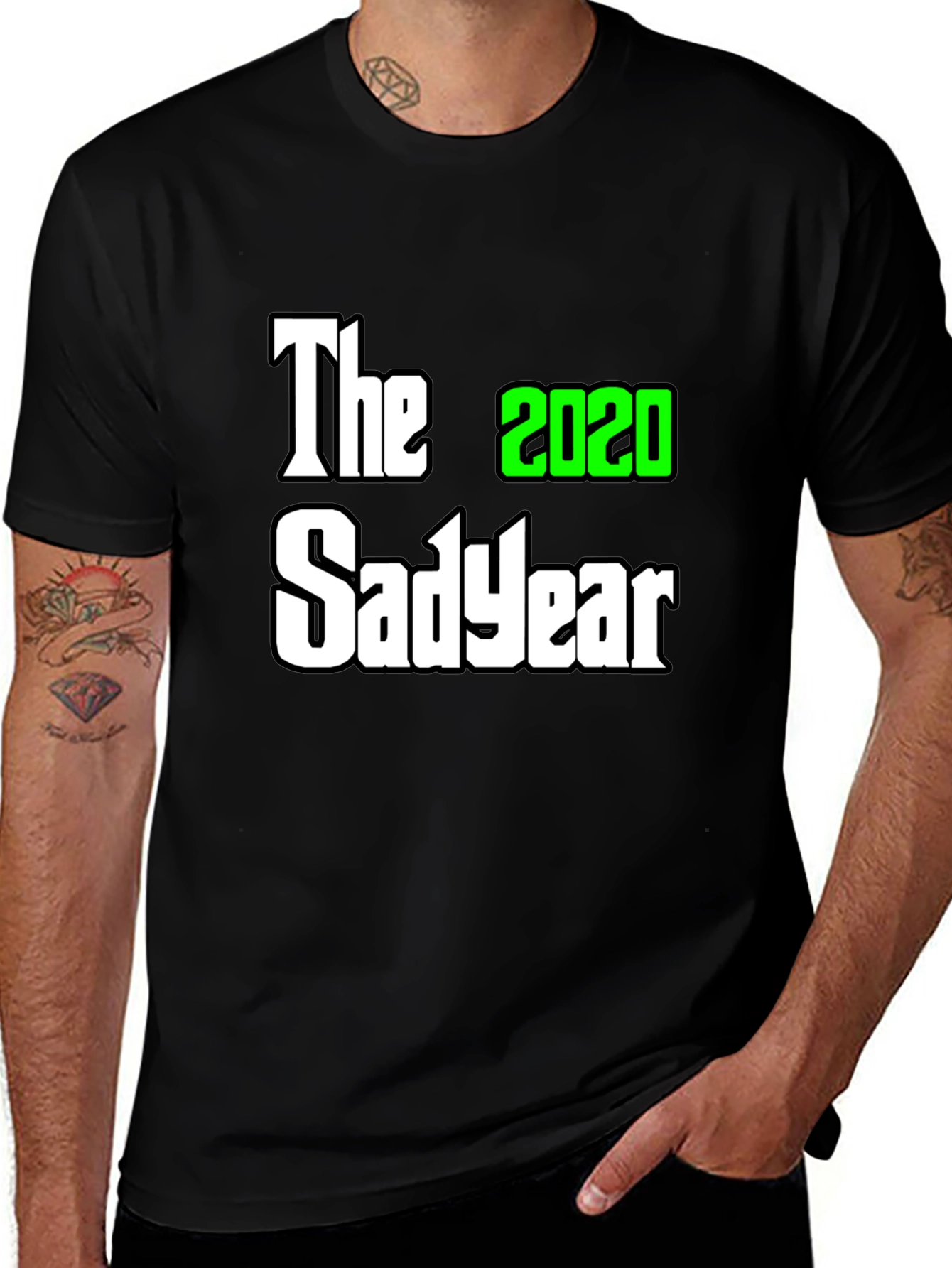 The 2020 Sad Year Graphic Tee - Black