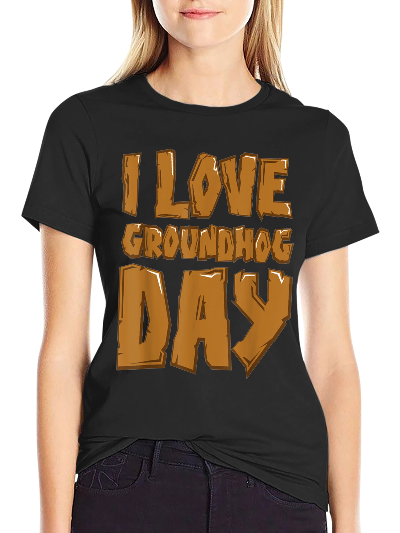 I Love Groundhog Day Graphic Tee - Black