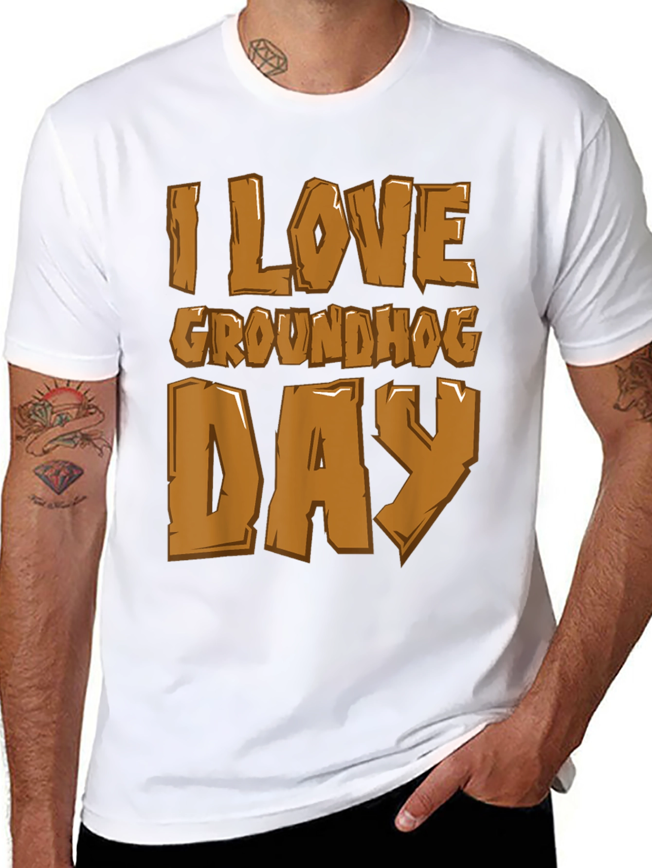I Love Groundhog Day Graphic Tee - Black