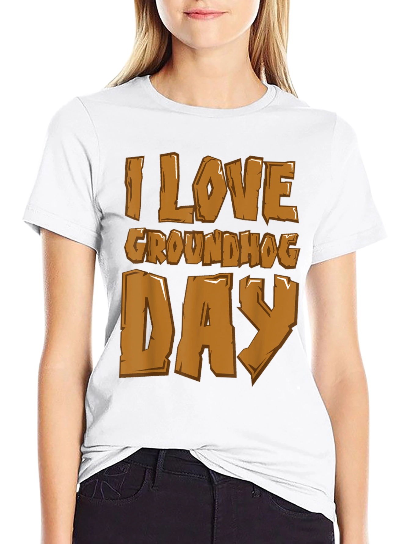 I Love Groundhog Day Graphic Tee - Black