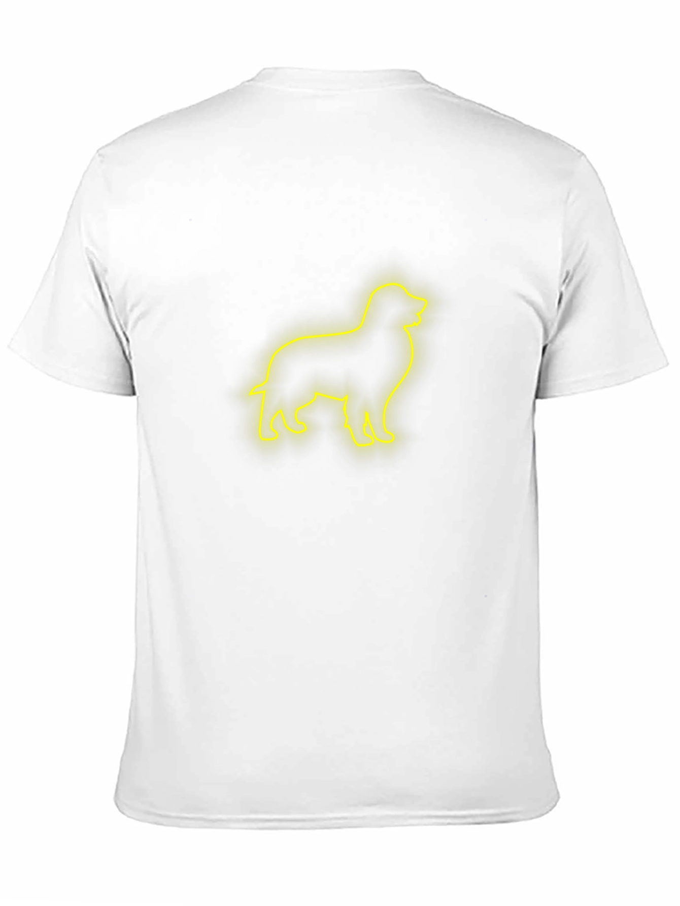 Neon Dog Outline Black T-Shirt