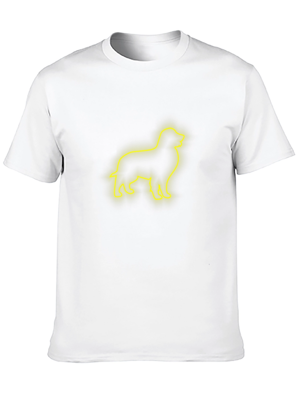 Neon Dog Outline Black T-Shirt