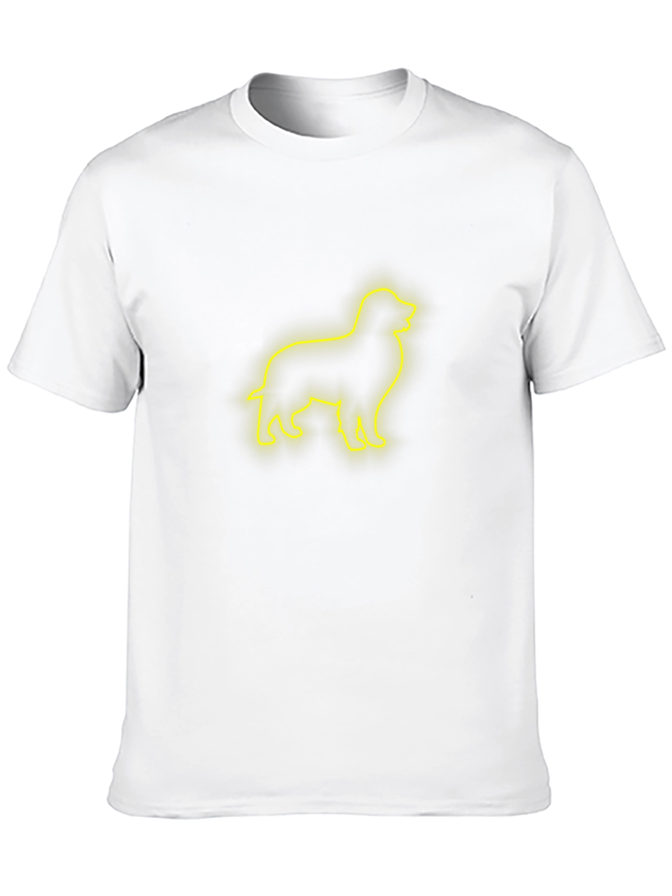 Neon Dog Outline Black T-Shirt