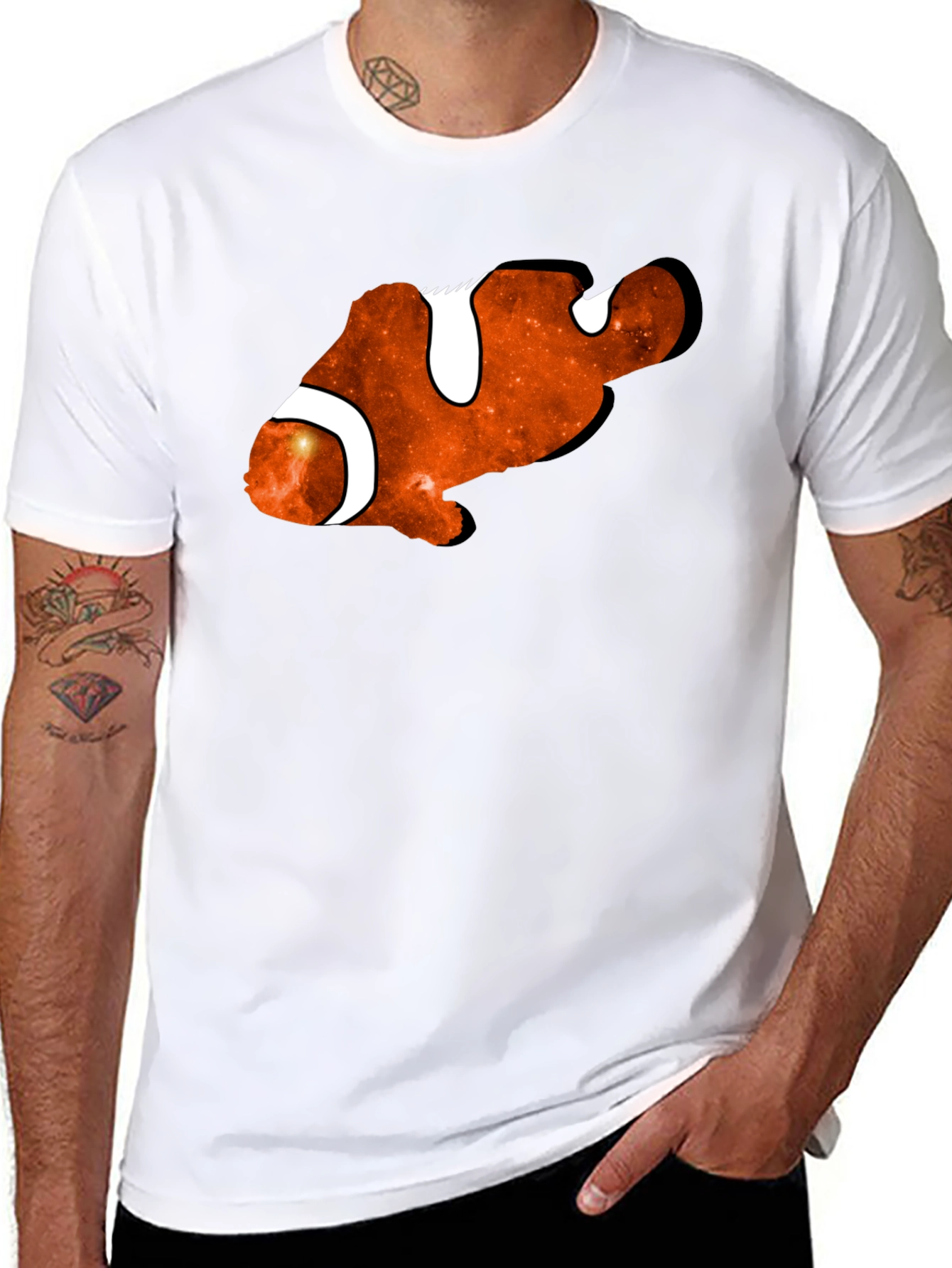 Galaxy Clownfish Black T-Shirt - Unique Graphic Tee