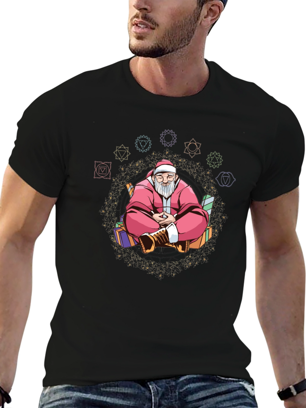 Meditating Santa T-Shirt: Holiday Zen