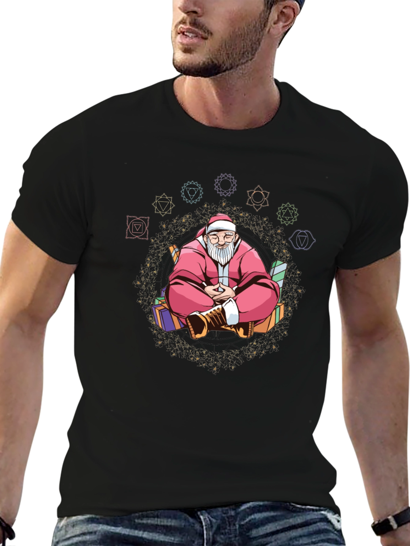 Meditating Santa T-Shirt: Holiday Zen