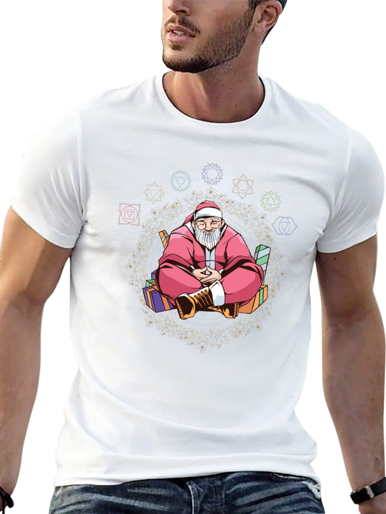 Meditating Santa T-Shirt: Holiday Zen