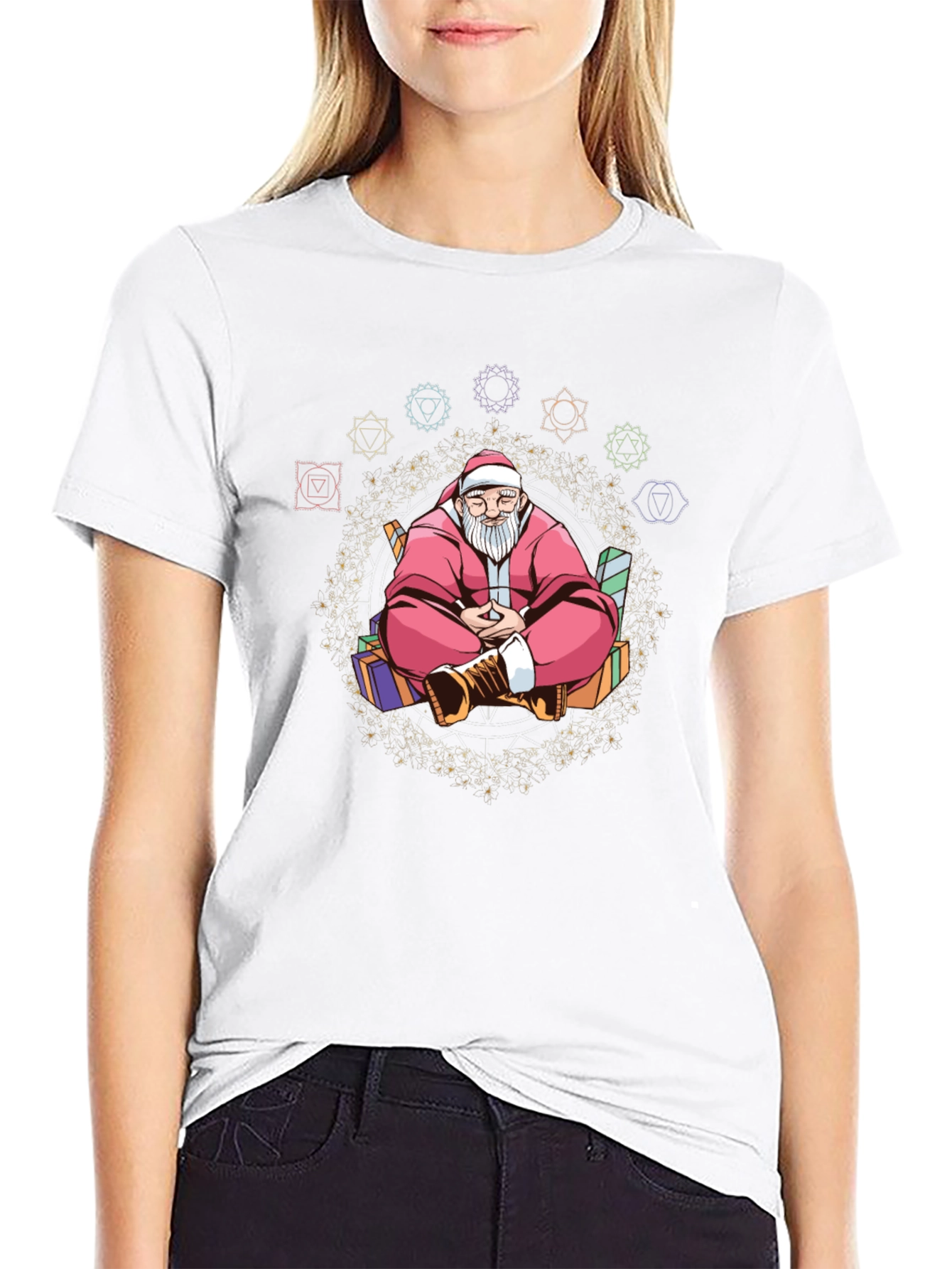 Meditating Santa T-Shirt: Holiday Zen