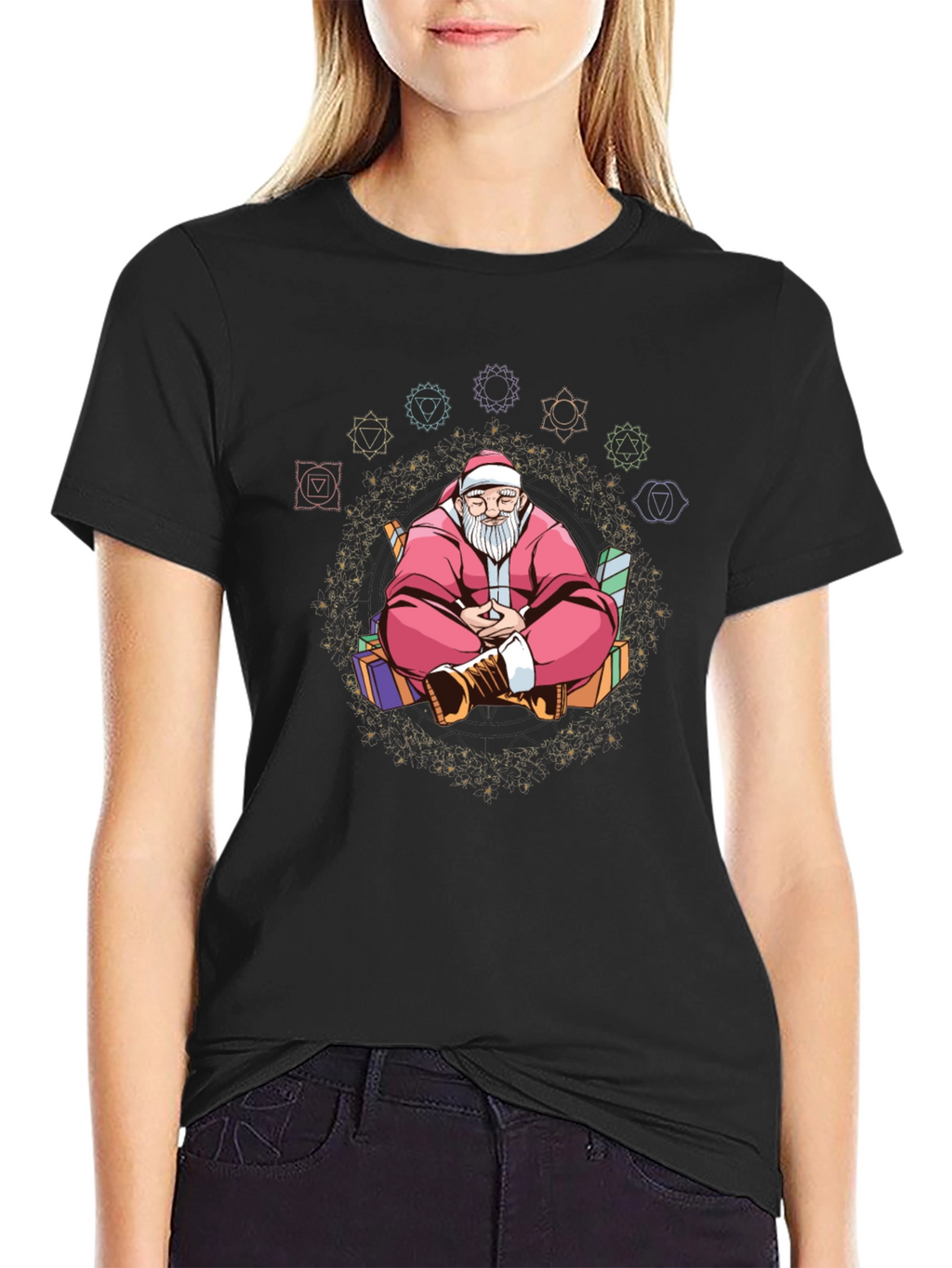 Meditating Santa T-Shirt: Holiday Zen