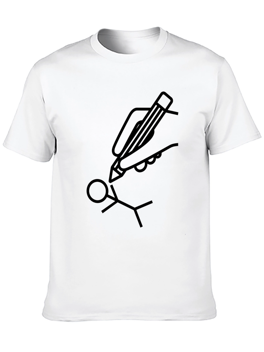 Hand Drawn Stick Figure Tee - Black