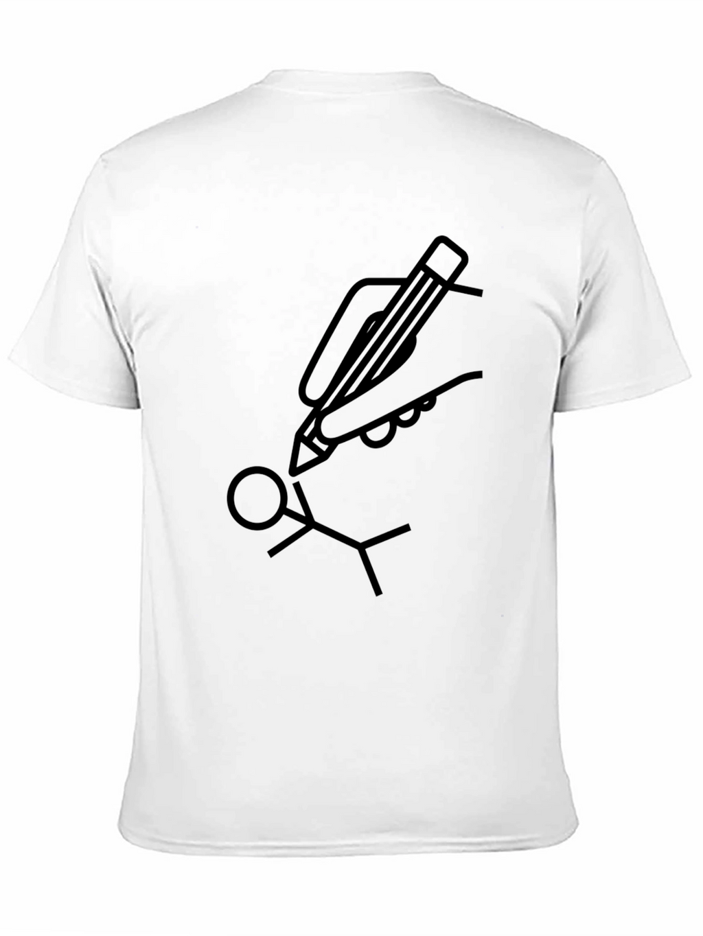 Hand Drawn Stick Figure Tee - Black