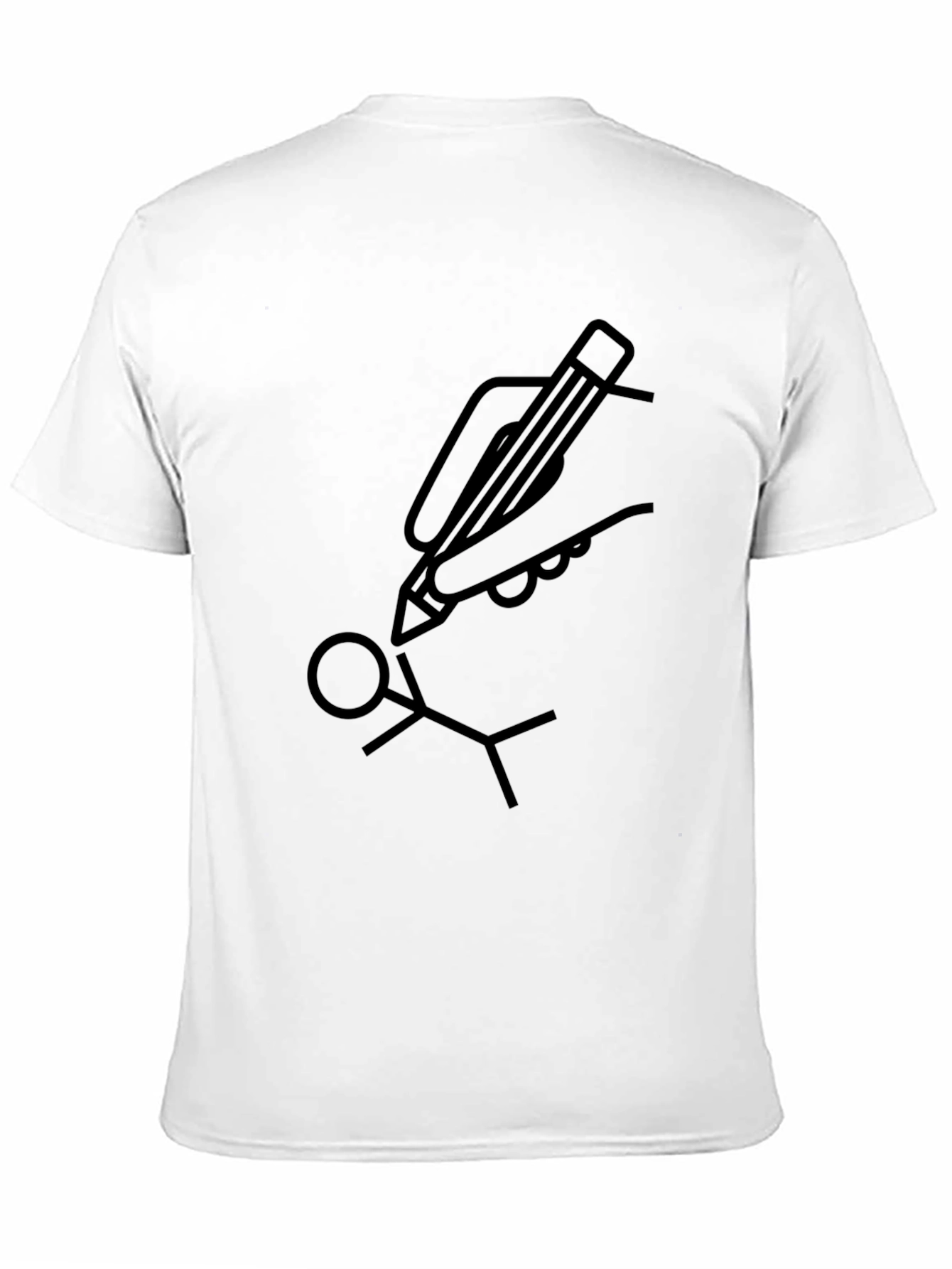 Hand Drawn Stick Figure Tee - Black