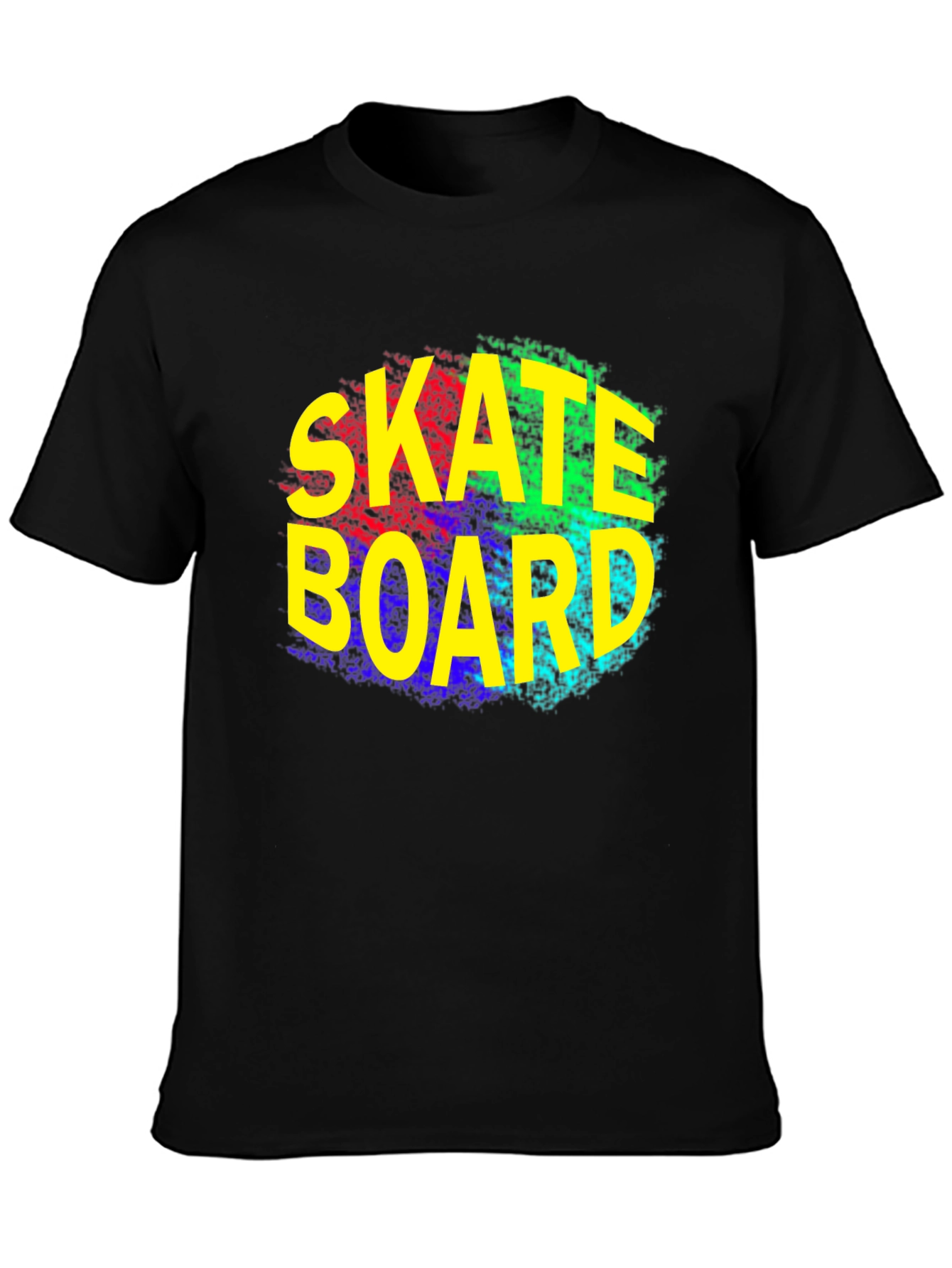 Skateboard Graphic Tee - Trendy Black T-Shirt