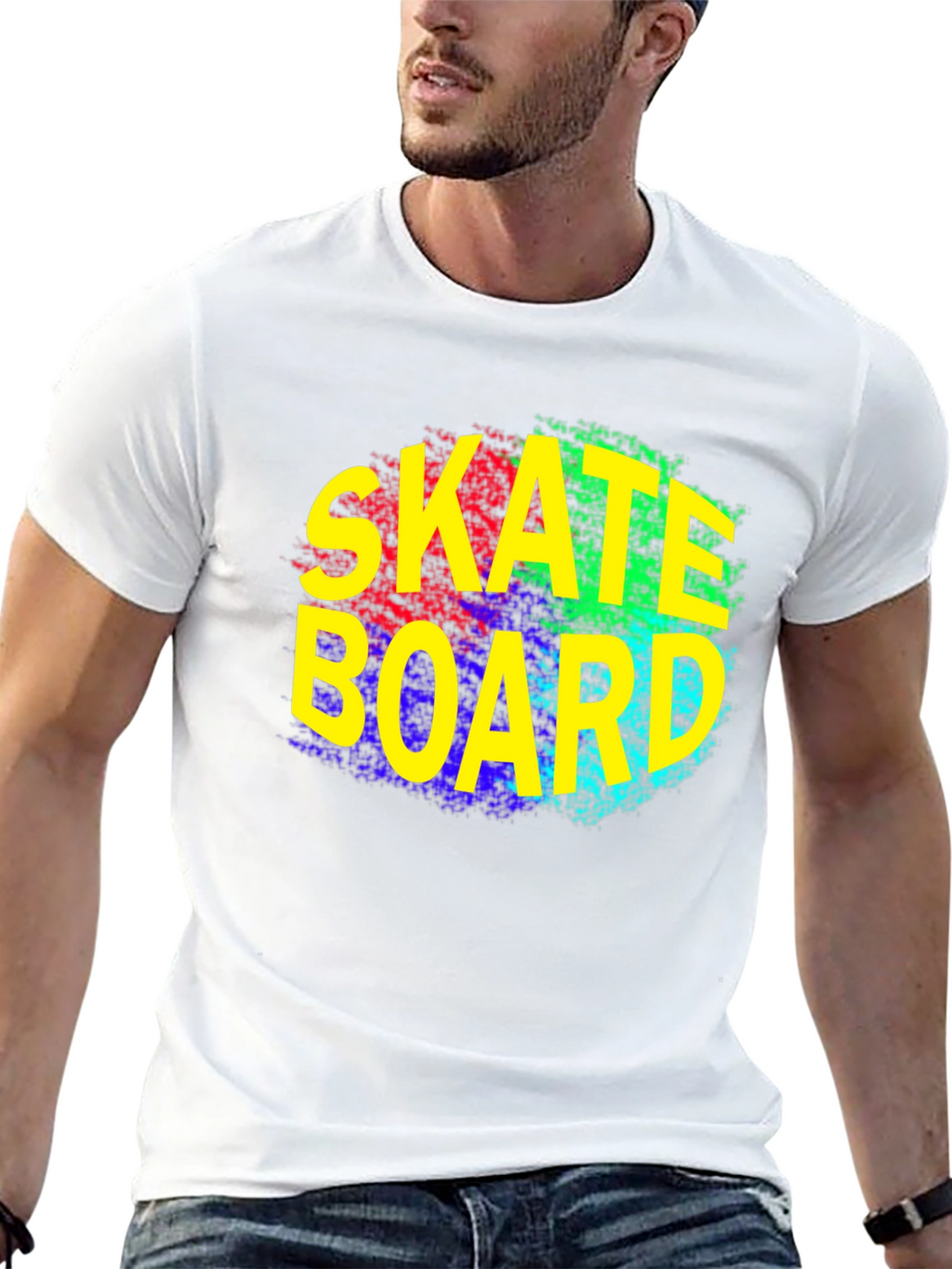 Skateboard Graphic Tee - Trendy Black T-Shirt