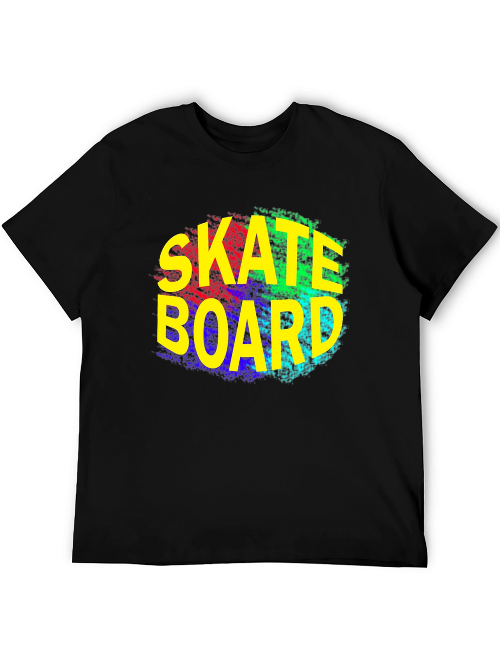 Skateboard Graphic Tee - Trendy Black T-Shirt
