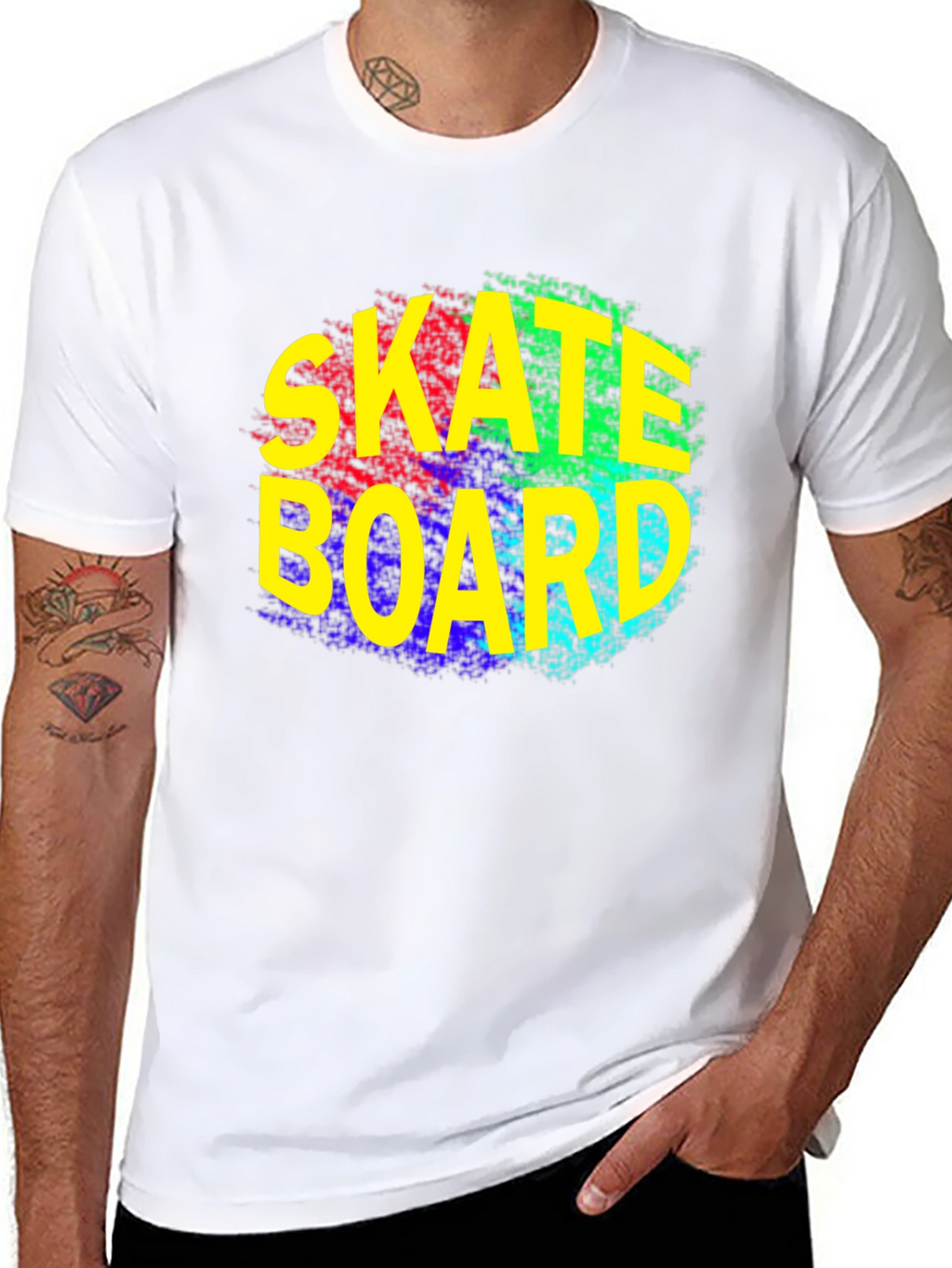 Skateboard Graphic Tee - Trendy Black T-Shirt