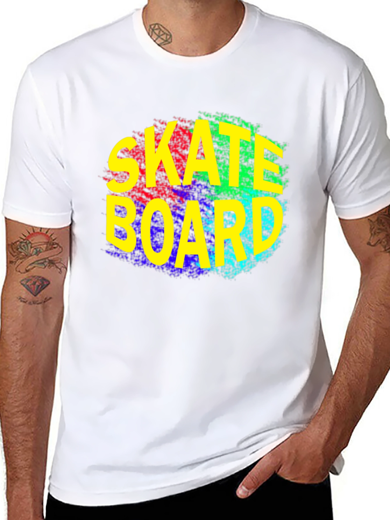 Skateboard Graphic Tee - Trendy Black T-Shirt