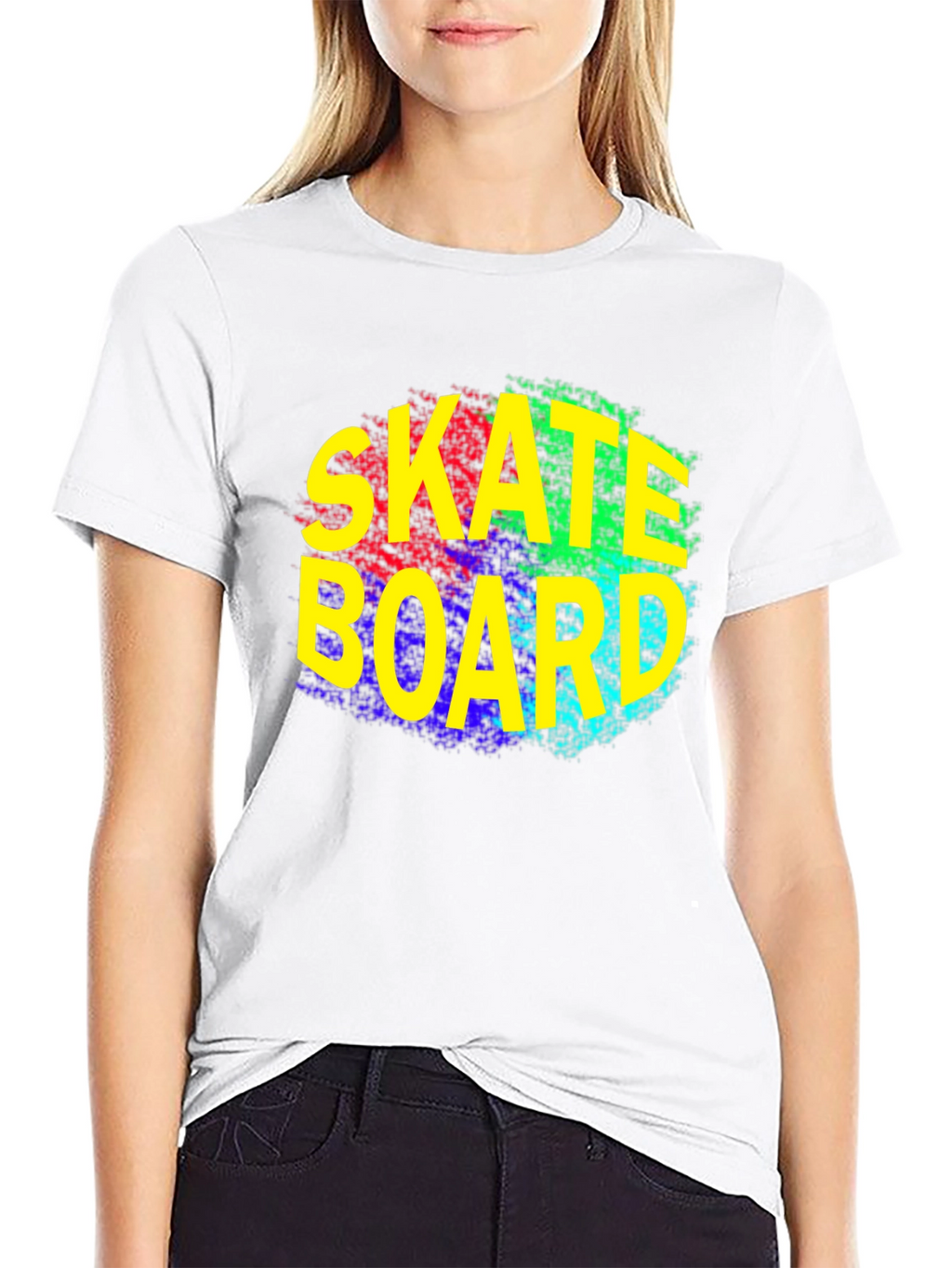 Skateboard Graphic Tee - Trendy Black T-Shirt