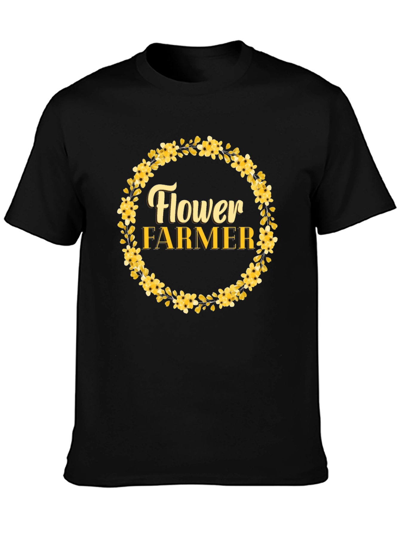 Flower Farmer Graphic T-Shirt - Floral Wreath Design