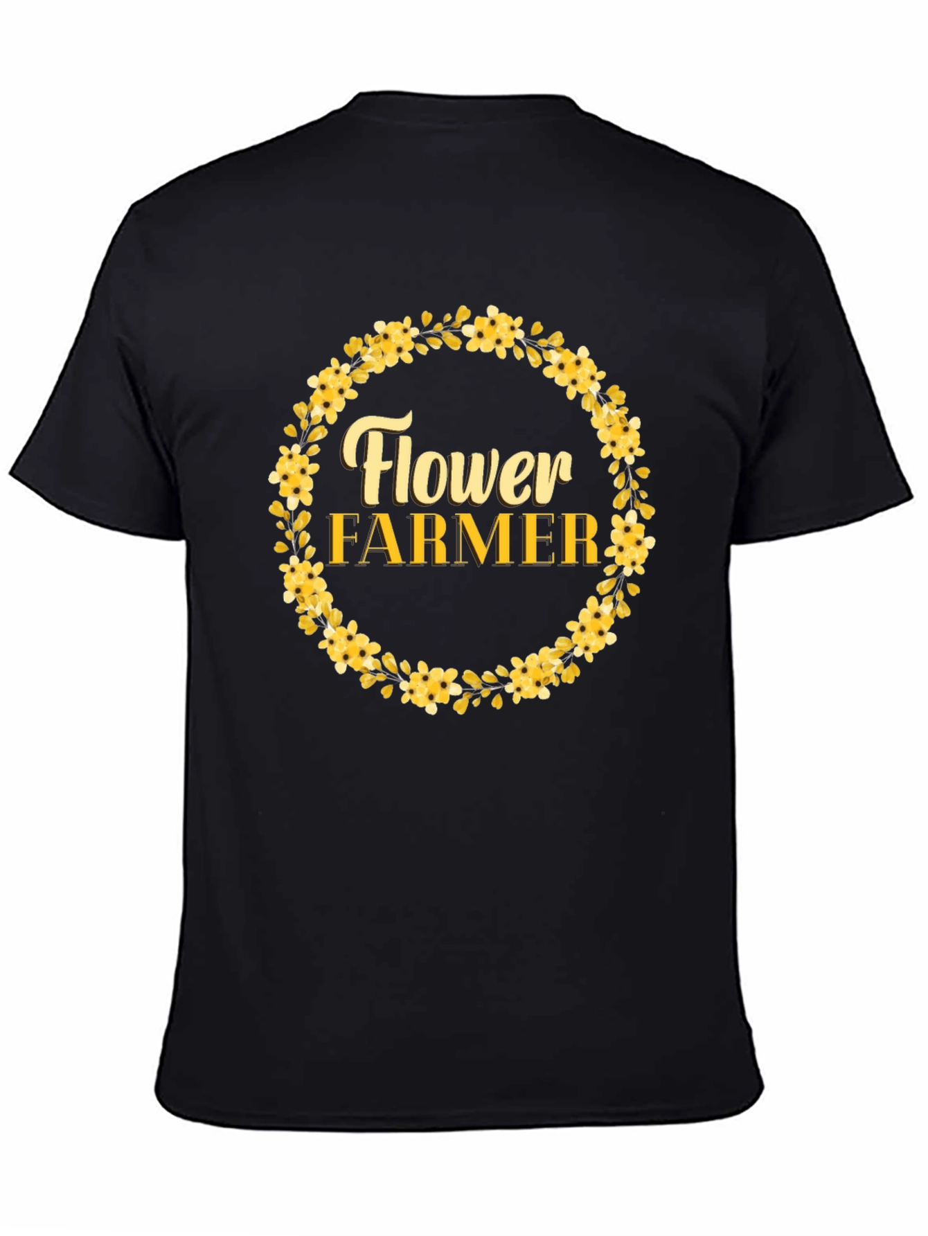 Flower Farmer Graphic T-Shirt - Floral Wreath Design