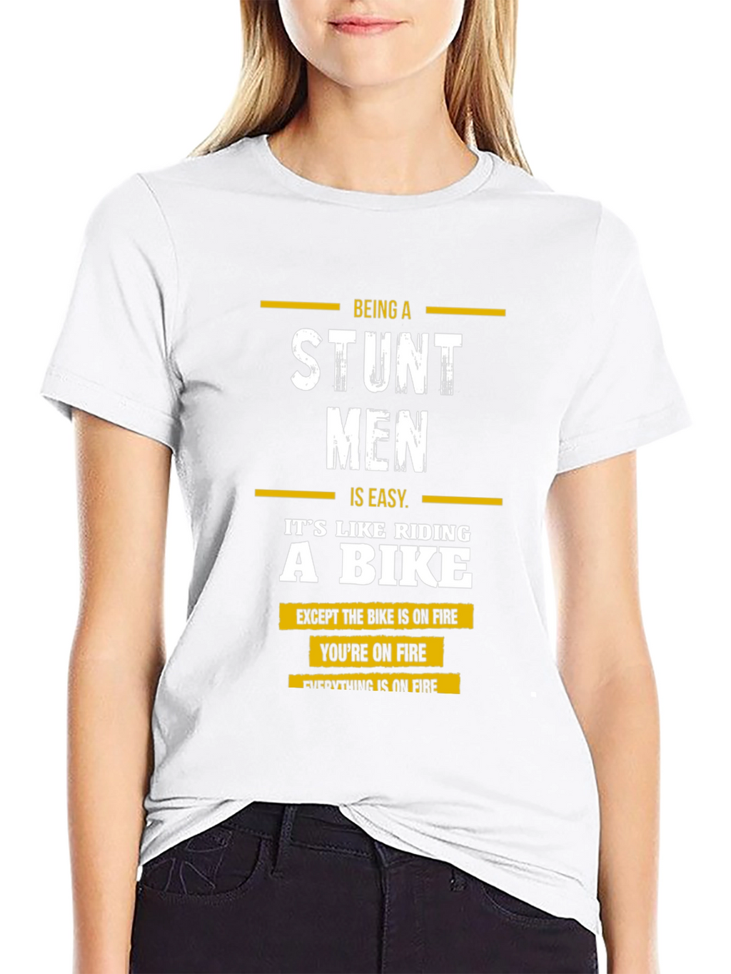 Stuntmen T-Shirt: On Fire Bike Rider Tee